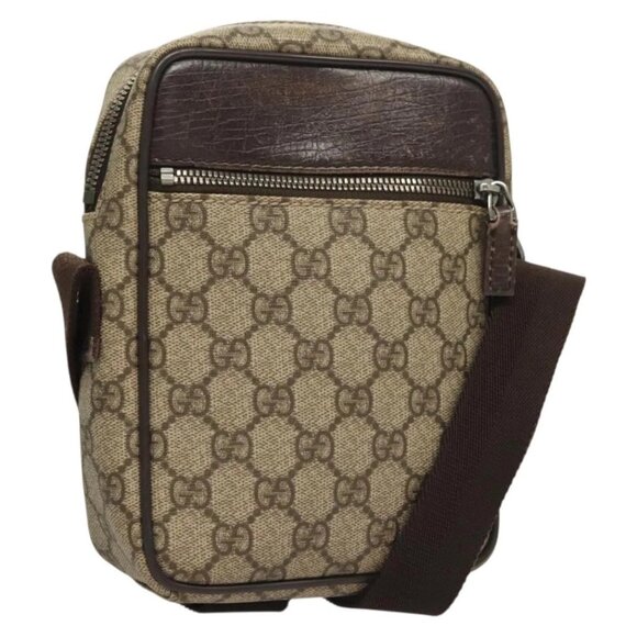 GUCCI GG Supreme Shoulder Bag PVC Beige Silver - Picture 1 of 16